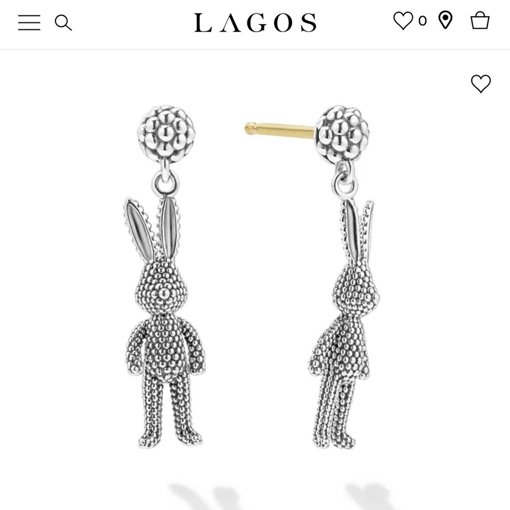 New with tags! Lagos Sterling Silver Bunny Drop Earrings